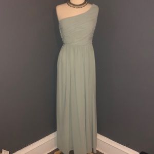 Light Blue Grecian Style one Shoulder H&M Gown